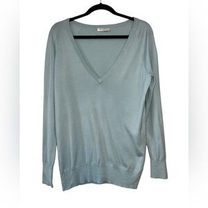 Equipment Femme Cashmere Silk Blend V-Neck Sweater Women's Sz S Aqua Blue Soft